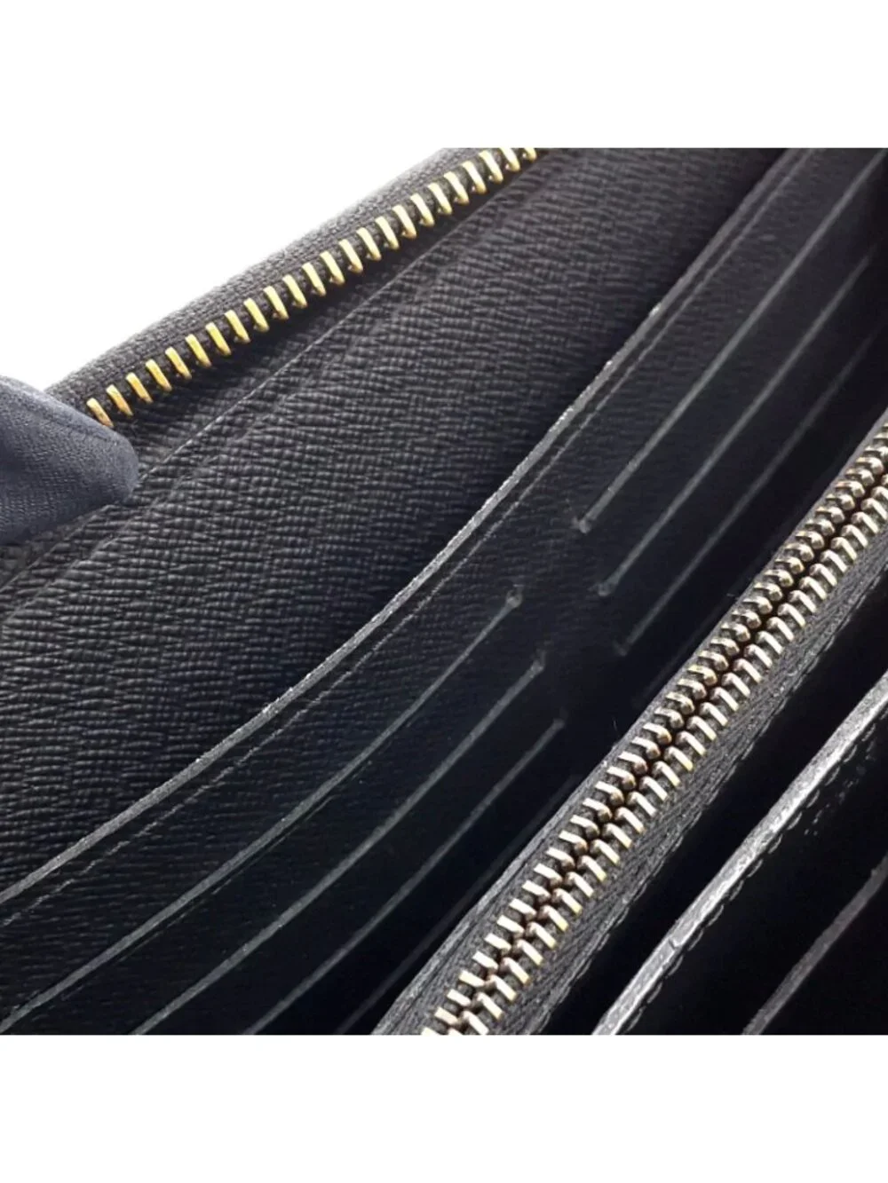 Louis Vuitton Zippy XL Monogram Eclipse Leather Black Round Wallet Gold